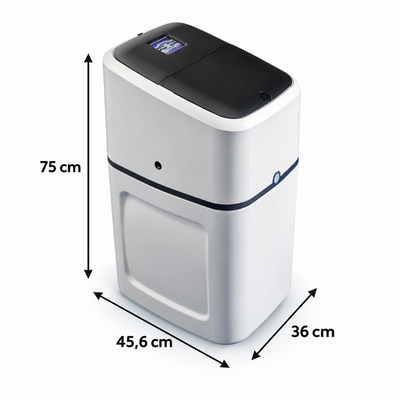 Adoucisseur Pentair Foleo 10 litres, dimensions 36 × 45,6 × 75 cm