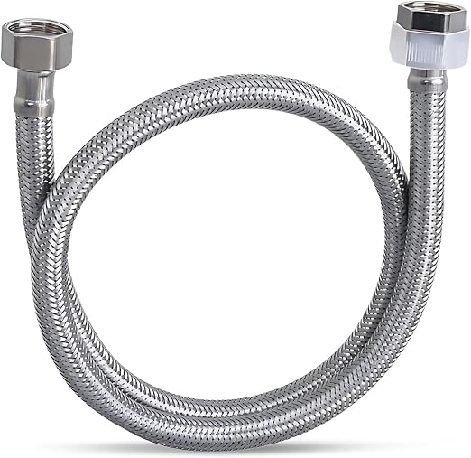 Flexibel 1" M/F 100 cm, RVS gevlochten aansluitslang met buitendraad en wartel