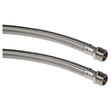 Flexibel 5/4" M/F 100 cm, RVS gevlochten aansluitslang met buitendraad en wartel