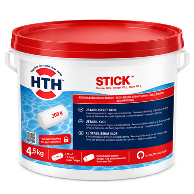 HTH Sticks 300gr - Ongestabiliseerde Chloor Tabletten - 4,5KG