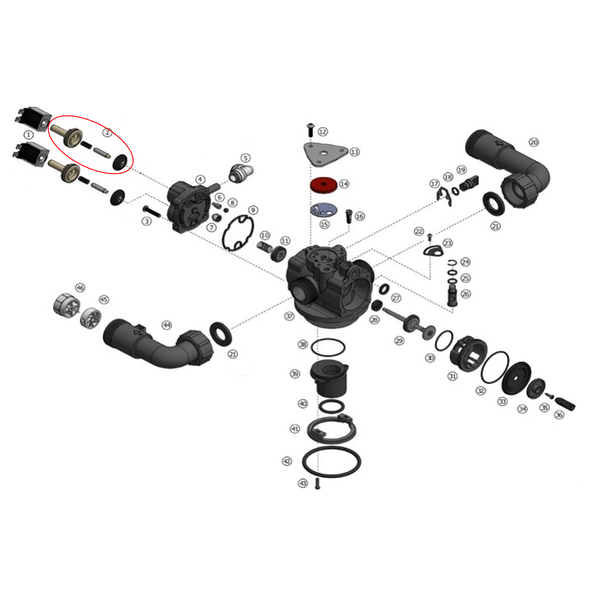 Pentair Erie 541 – Solenoid-set (geleider, veer, plunjer, membraan) (RSEP-RK-413)